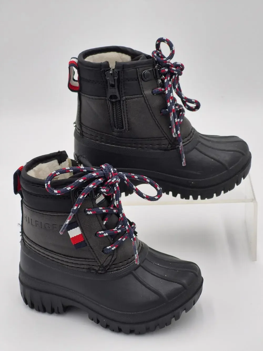 Tommy Hilfiger Danni Lace Up Zip Duck Boots Unisex Kids Size 7 S0090